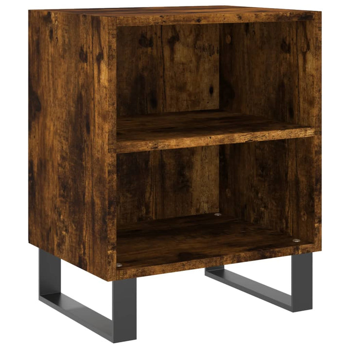 sengeborde 2 stk. 40x30x50 cm konstrueret træ røget egetræ