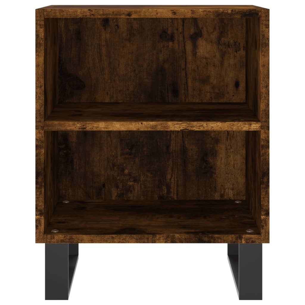 sengeborde 2 stk. 40x30x50 cm konstrueret træ røget egetræ