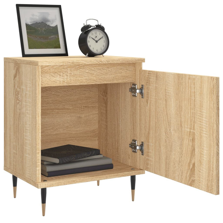 sengeborde 2 stk. 40x30x50 cm konstrueret træ sonoma-eg