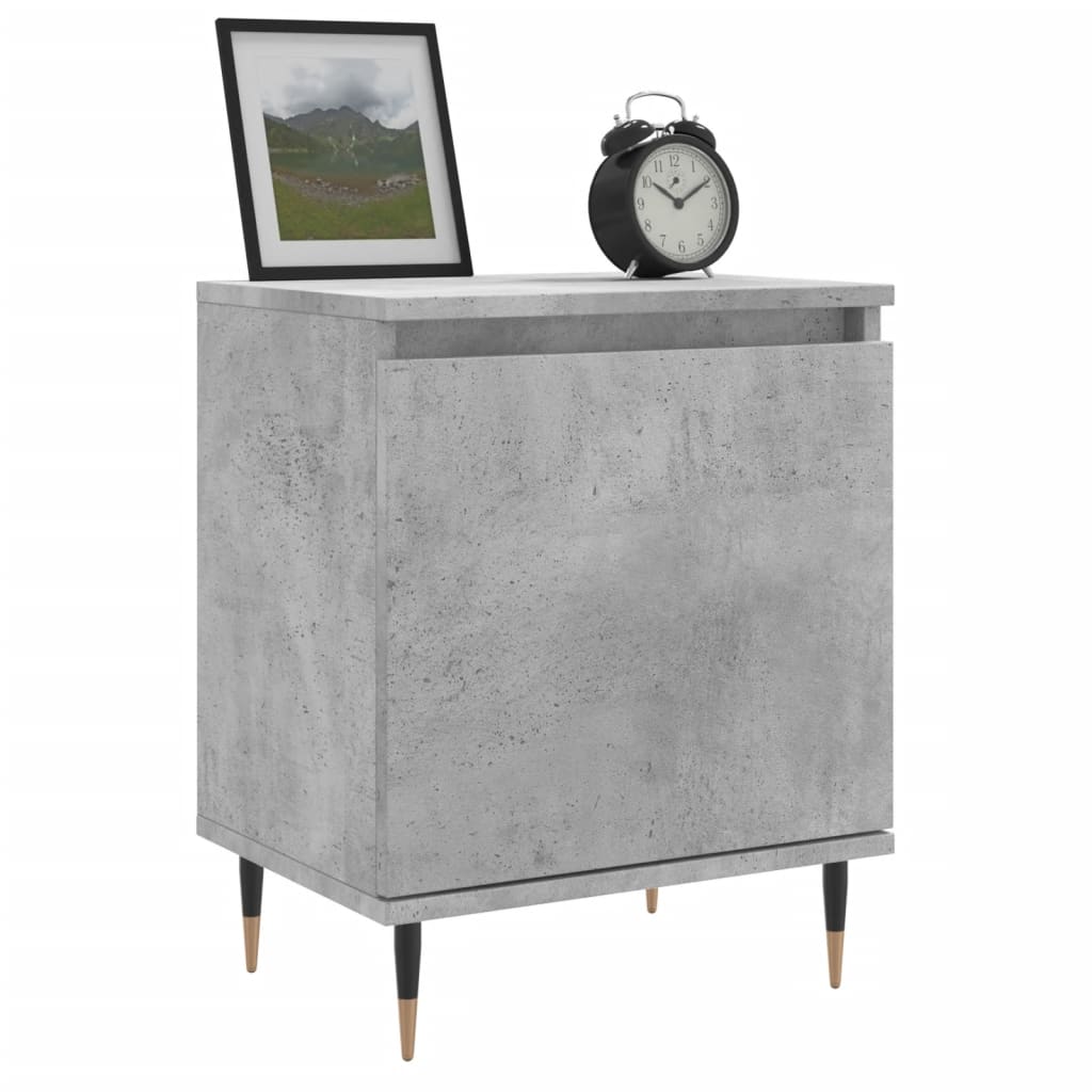 sengeborde 2 stk. 40x30x50 cm konstrueret træ betongrå