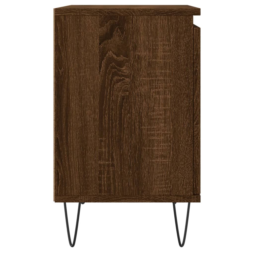 sengebord 40x30x50 cm konstrueret træ brun egetræsfarve