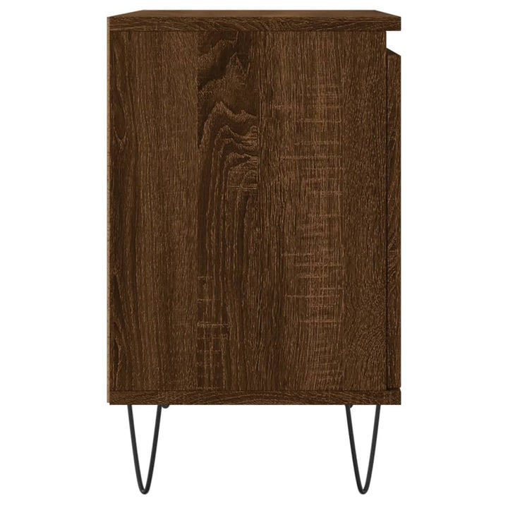 sengebord 40x30x50 cm konstrueret træ brun egetræsfarve