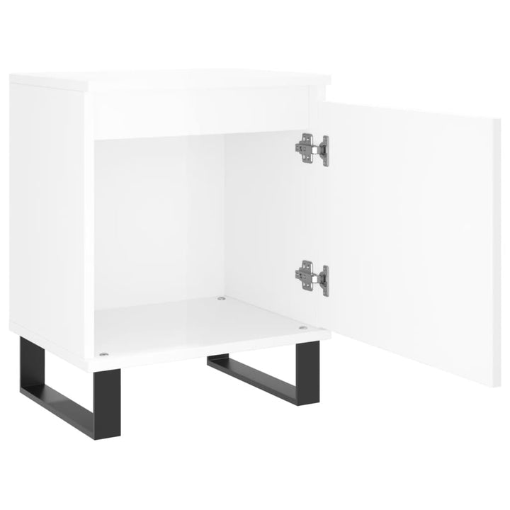 sengeborde 2 stk. 40x30x50 cm konstrueret træ hvid højglans