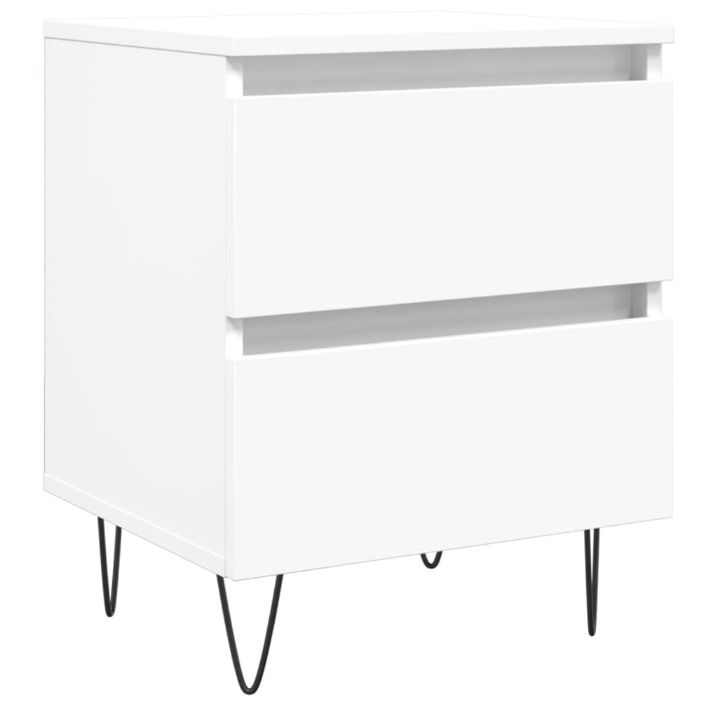 sengebord 40x35x50 cm konstrueret træ hvid