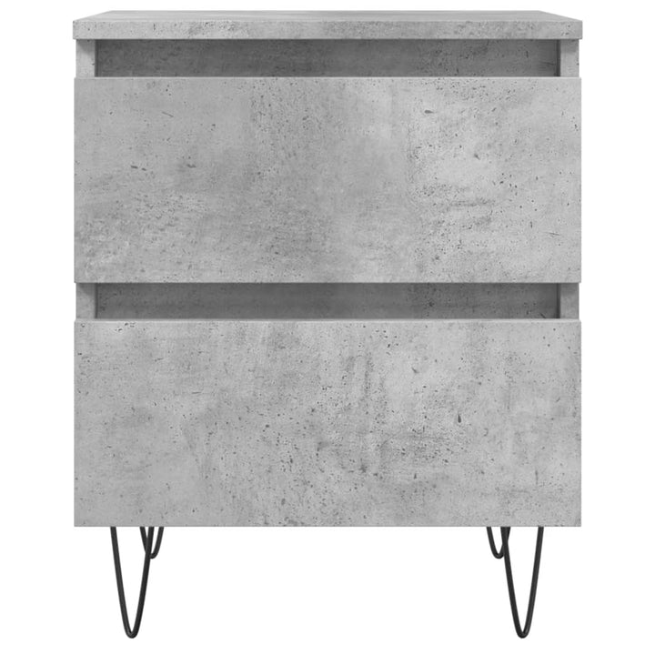 sengeborde 2 stk. 40x35x50 cm konstrueret træ betongrå