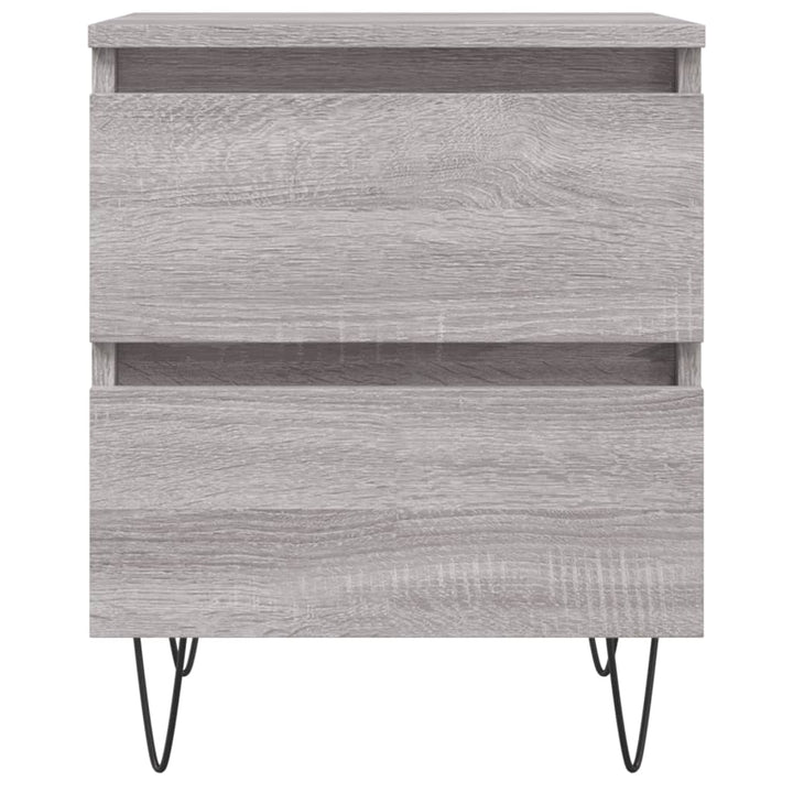 sengeborde 2 stk. 40x35x50 cm konstrueret træ grå sonoma-eg