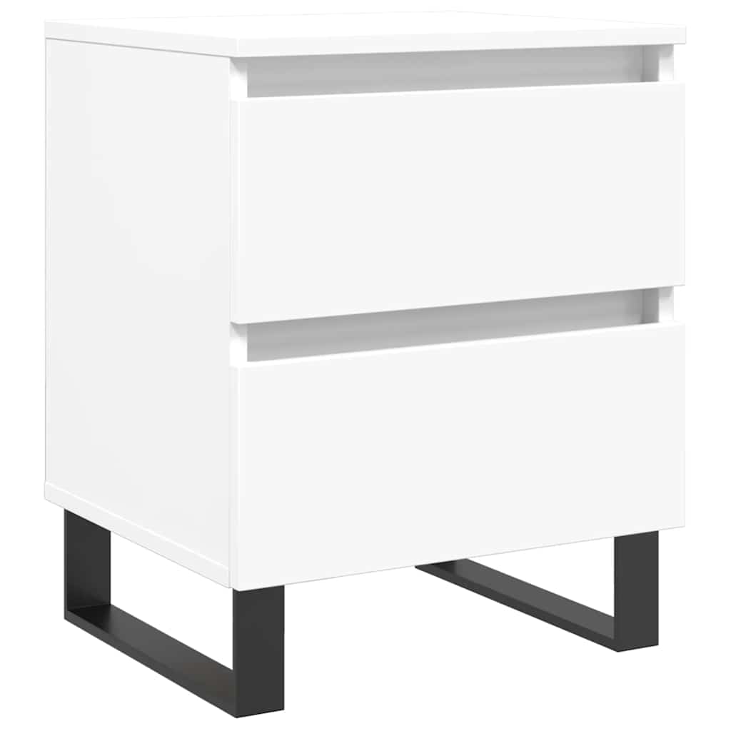 sengebord 40x35x50 cm konstrueret træ hvid