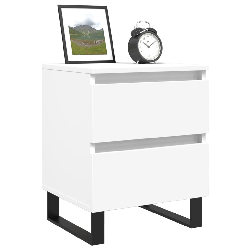 sengebord 40x35x50 cm konstrueret træ hvid