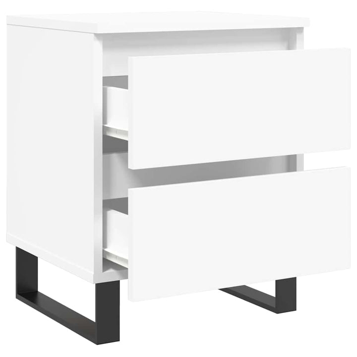 sengebord 40x35x50 cm konstrueret træ hvid