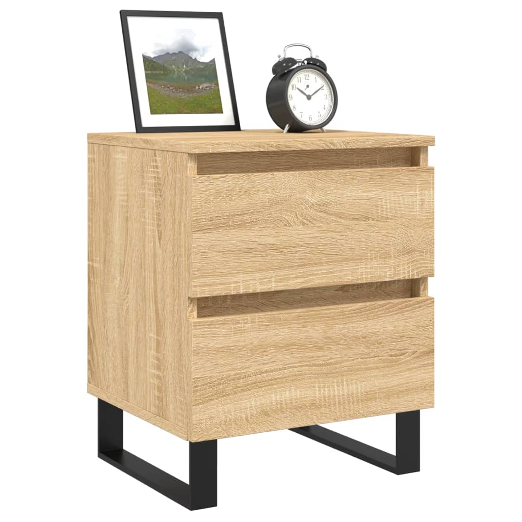 sengebord 40x35x50 cm konstrueret træ sonoma-eg