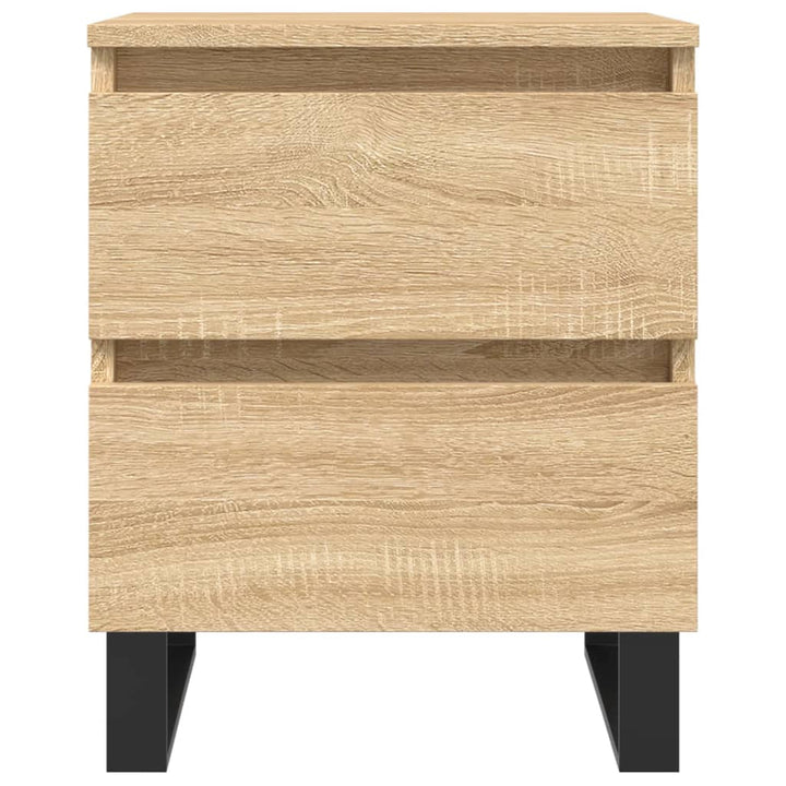 sengeborde 2 stk. 40x35x50 cm konstrueret træ sonoma-eg