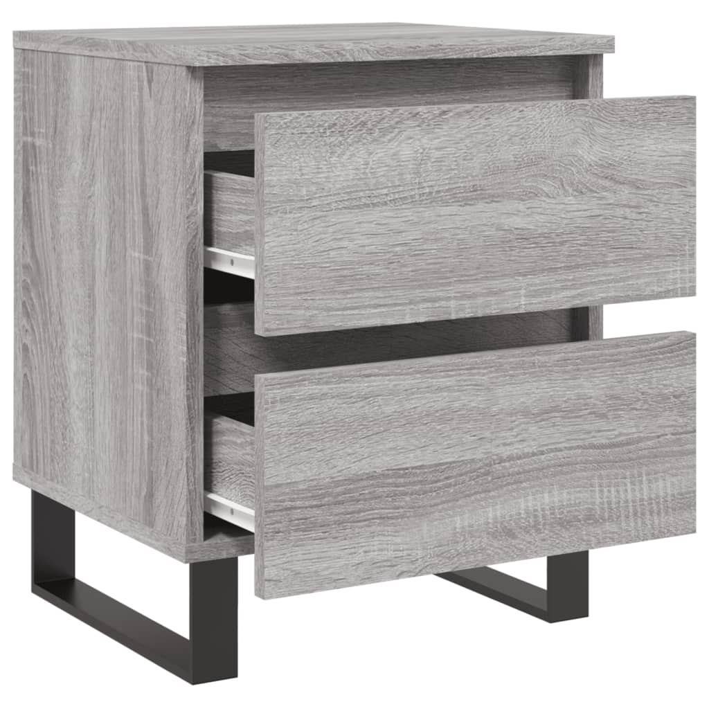 sengeborde 2 stk. 40x35x50 cm konstrueret træ grå sonoma-eg