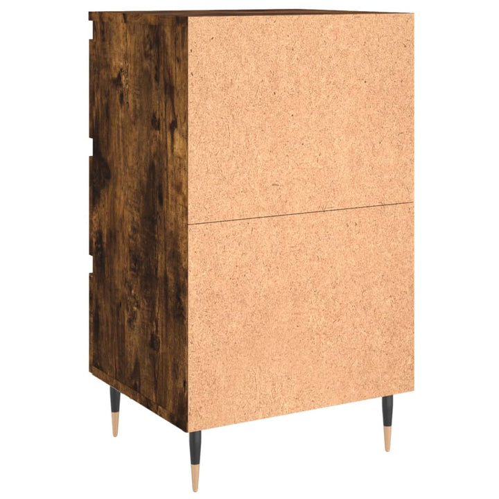 sengeborde 2 stk. 40x35x69 cm konstrueret træ røget egetræ