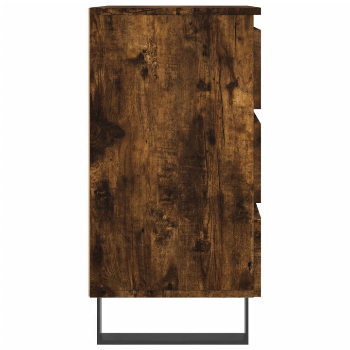 sengeborde 2 stk. 40x35x69 cm konstrueret træ røget egetræ
