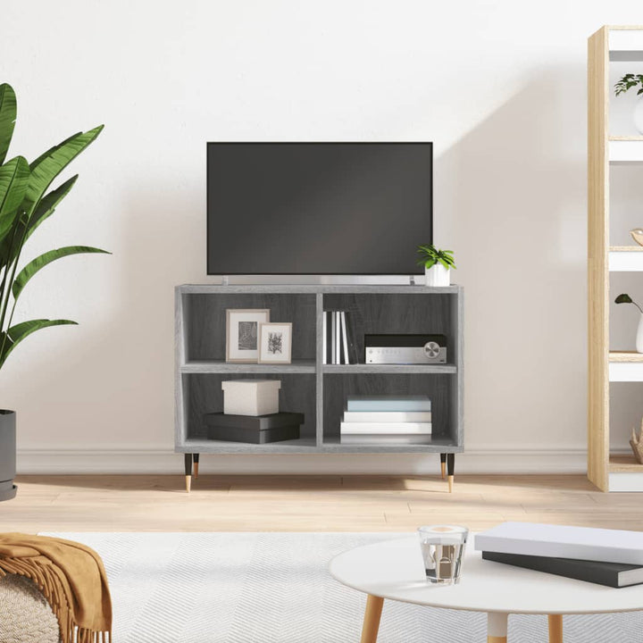 tv-bord 69,5x30x50 cm konstrueret træ grå sonoma-eg