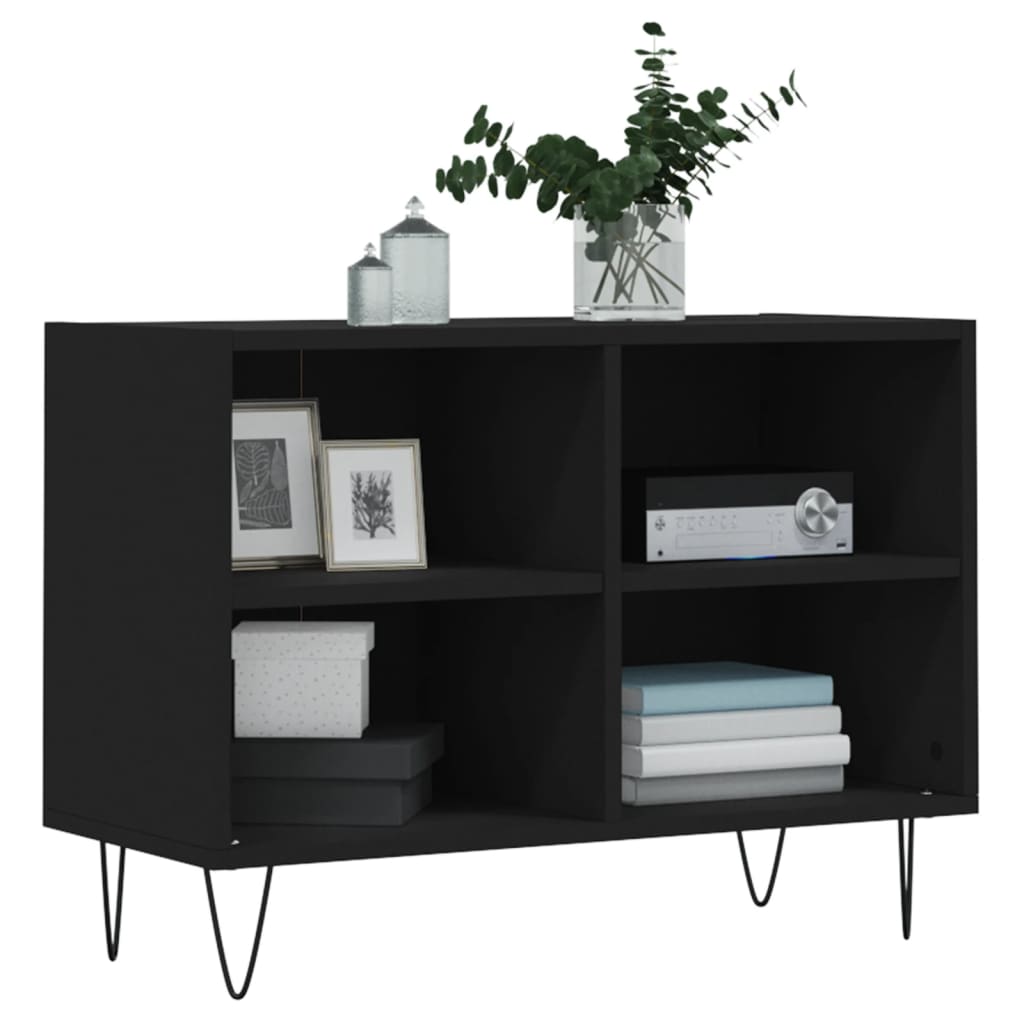 tv-bord 69,5x30x50 cm konstrueret træ sort