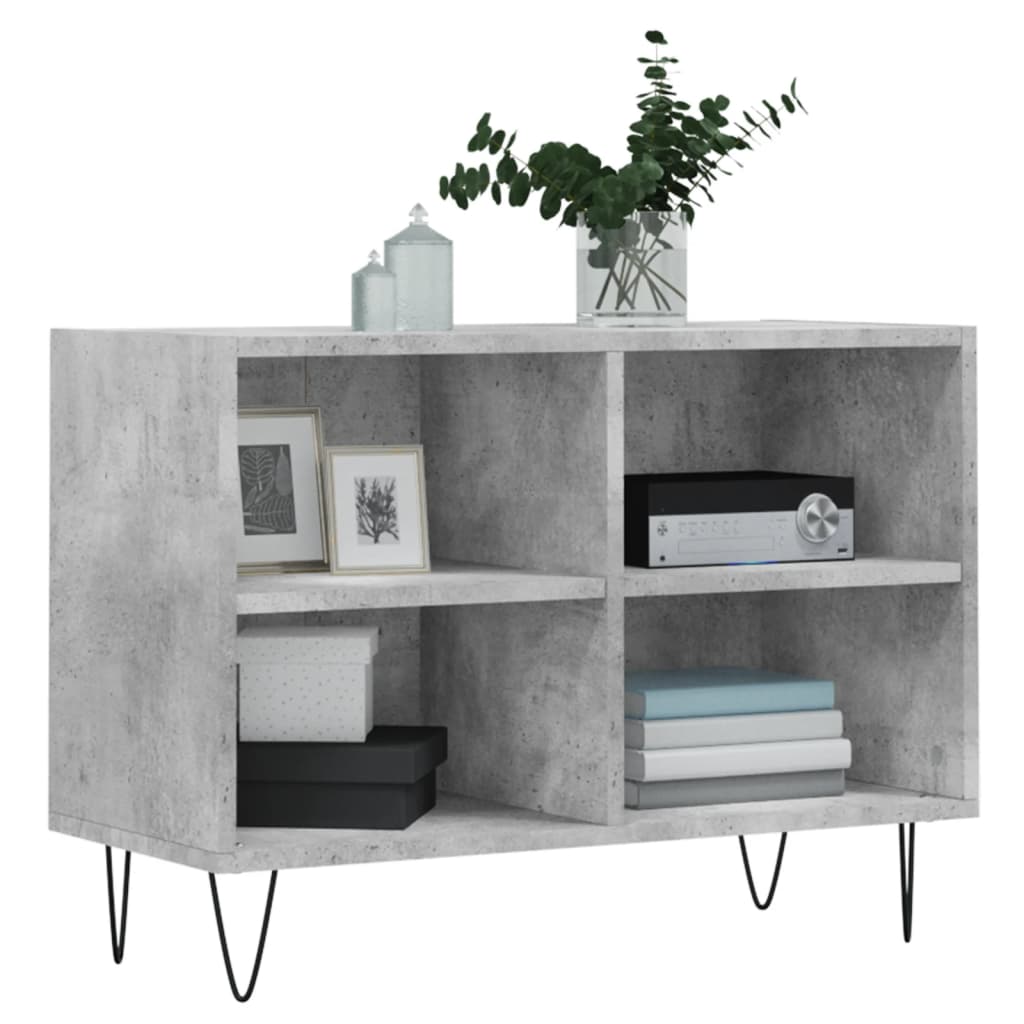 tv-bord 69,5x30x50 cm konstrueret træ betongrå
