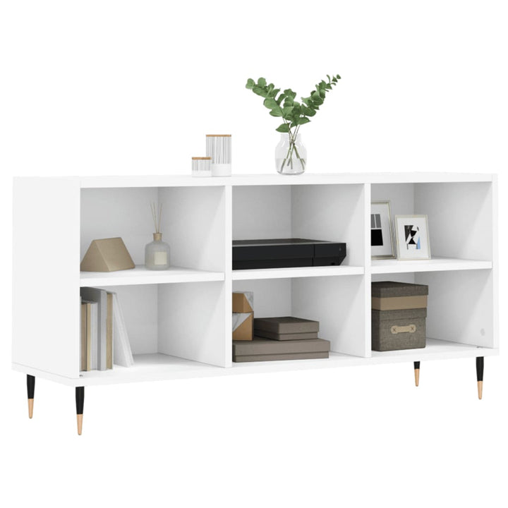 tv-bord 103,5x30x50 cm konstrueret træ hvid