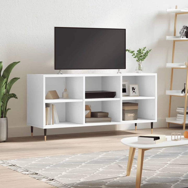 tv-bord 103,5x30x50 cm konstrueret træ hvid