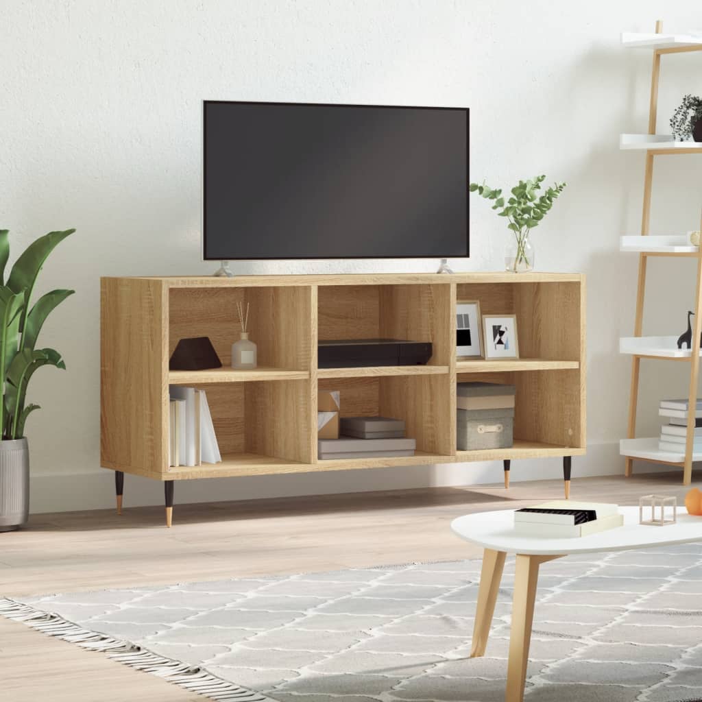 tv-bord 103,5x30x50 cm konstrueret træ sonoma-eg