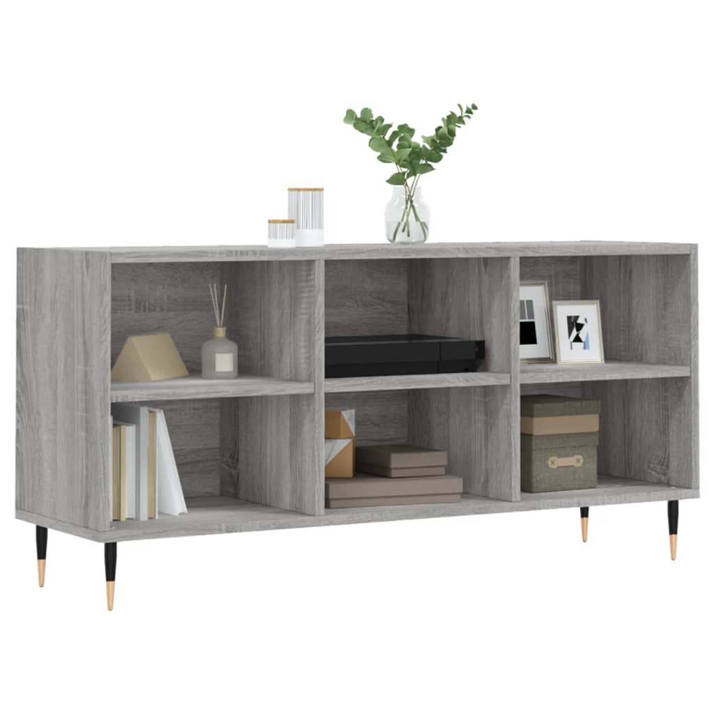 tv-bord 103,5x30x50 cm konstrueret træ grå sonoma-eg