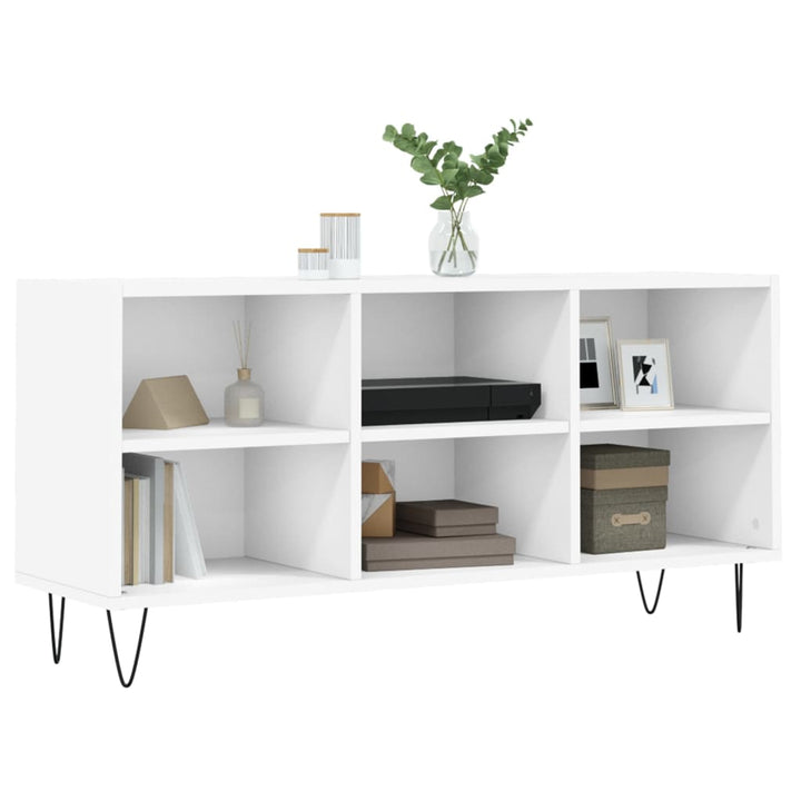 tv-bord 103,5x30x50 cm konstrueret træ hvid