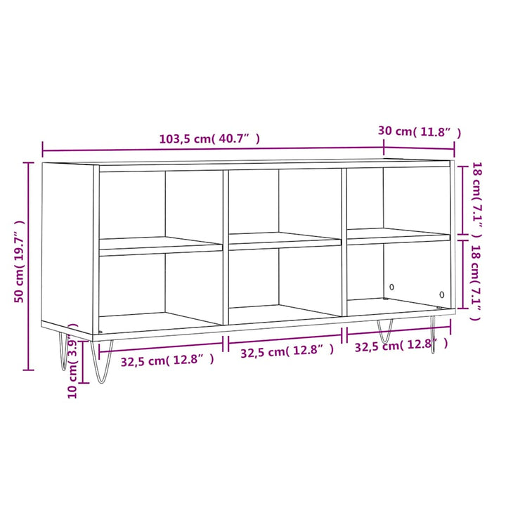 tv-bord 103,5x30x50 cm konstrueret træ hvid