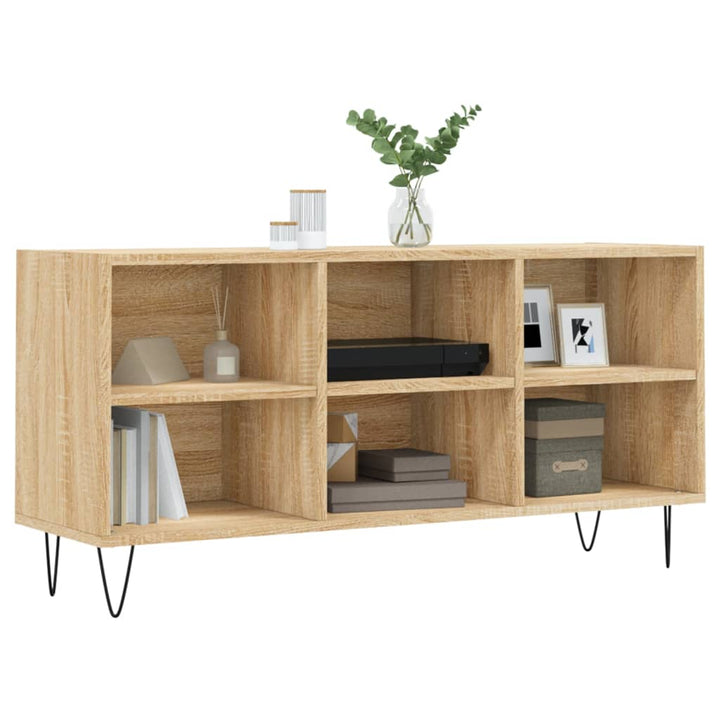 tv-bord 103,5x30x50 cm konstrueret træ sonoma-eg