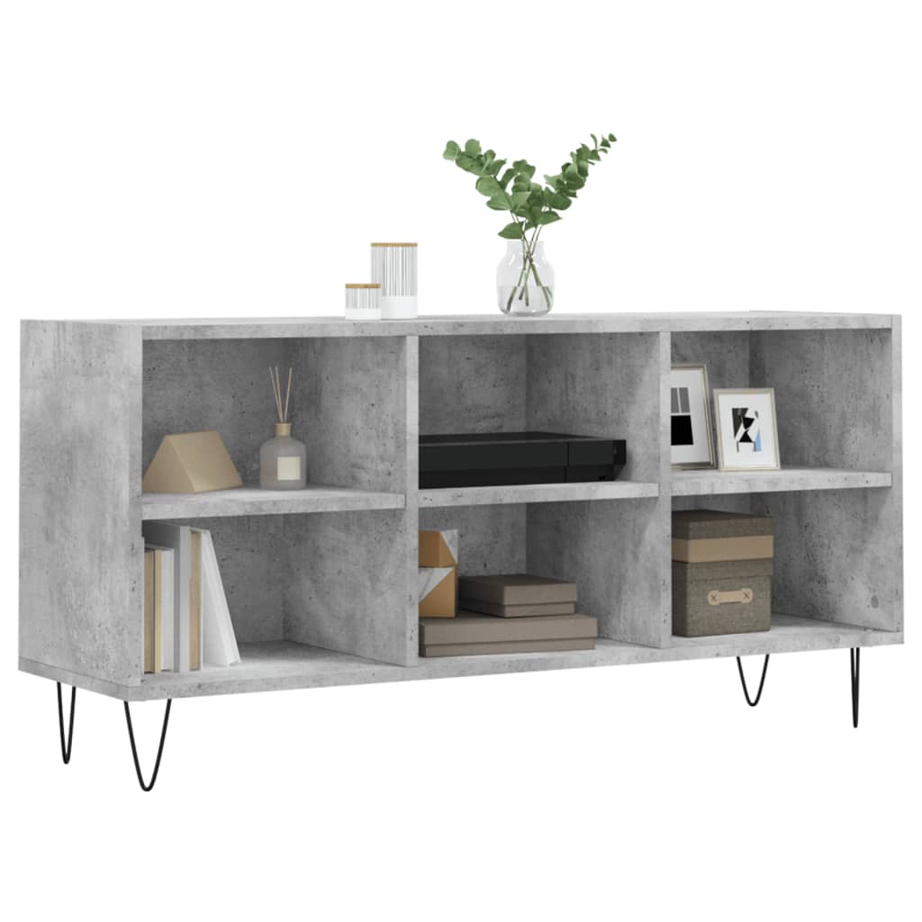 tv-bord 103,5x30x50 cm konstrueret træ betongrå