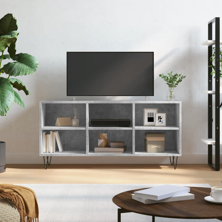 tv-bord 103,5x30x50 cm konstrueret træ betongrå