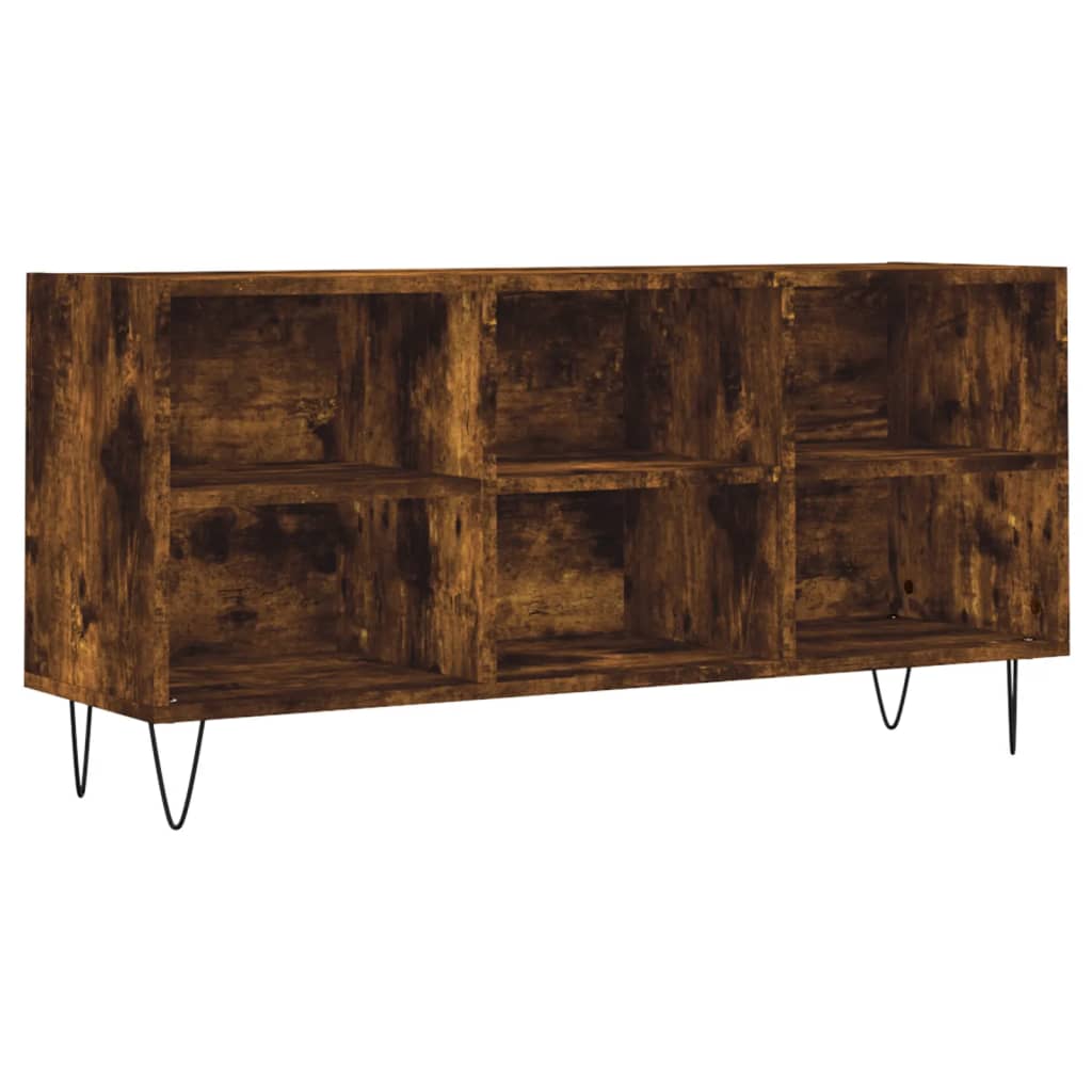 tv-bord 103,5x30x50 cm konstrueret træ røget egetræsfarve