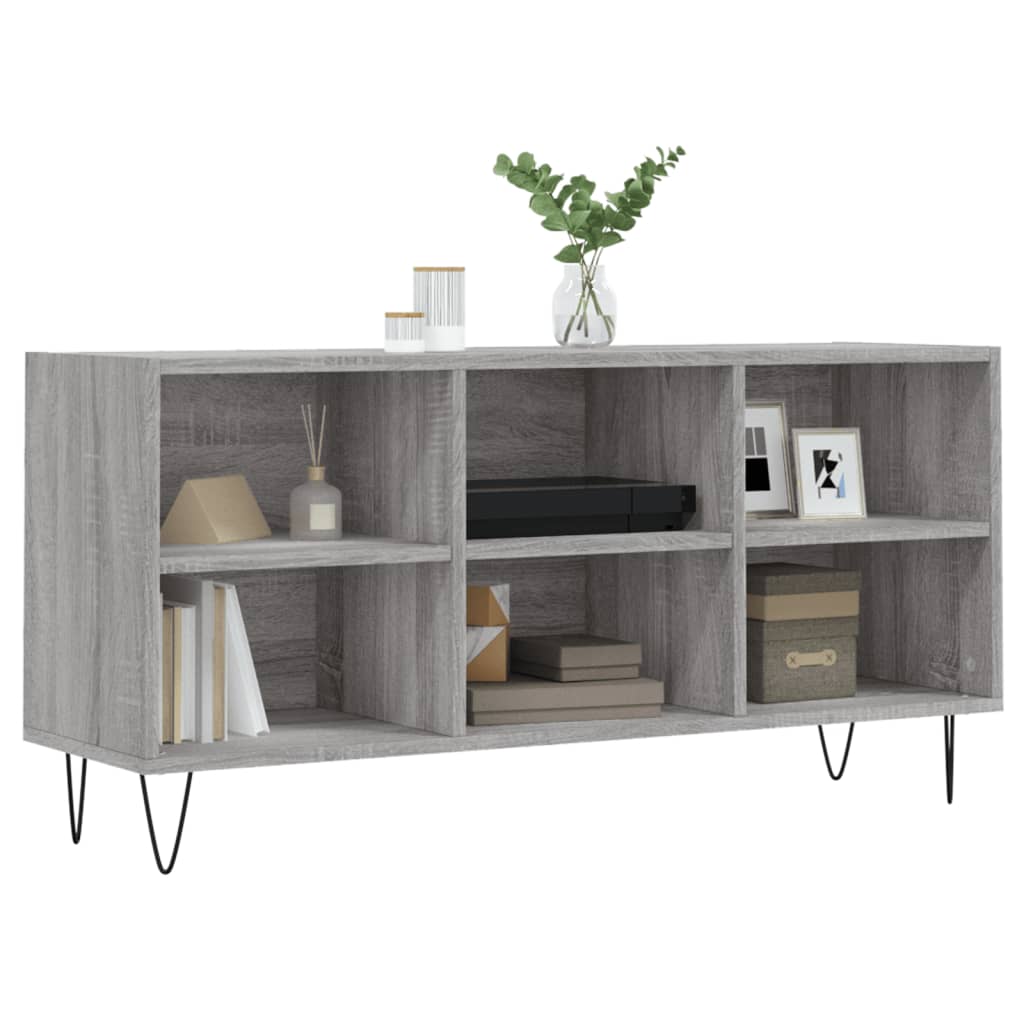 tv-bord 103,5x30x50 cm konstrueret træ grå sonoma-eg