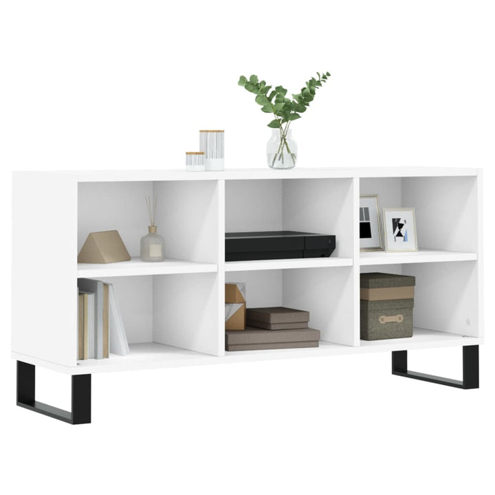 tv-bord 103,5x30x50 cm konstrueret træ hvid