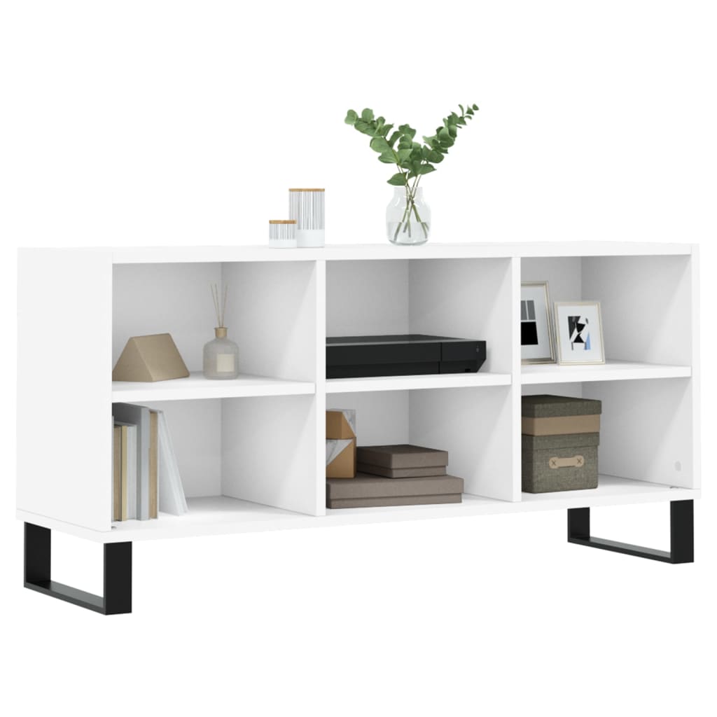 tv-bord 103,5x30x50 cm konstrueret træ hvid
