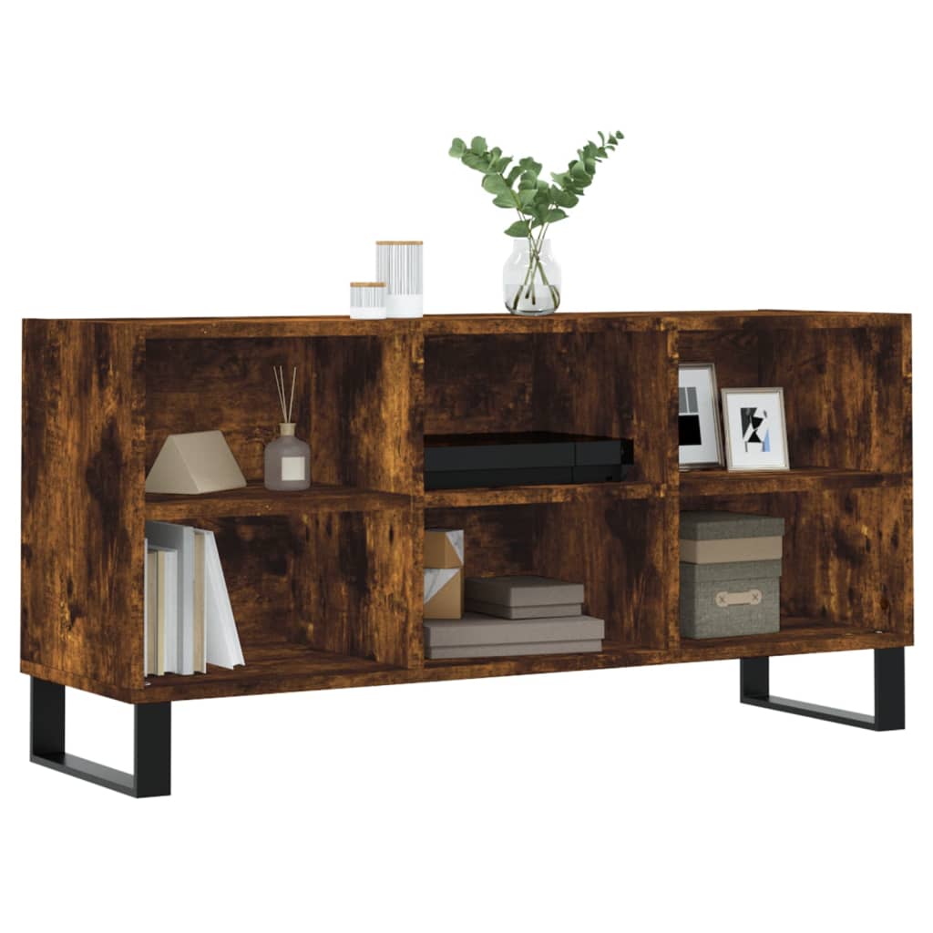 tv-bord 103,5x30x50 cm konstrueret træ røget egetræsfarve