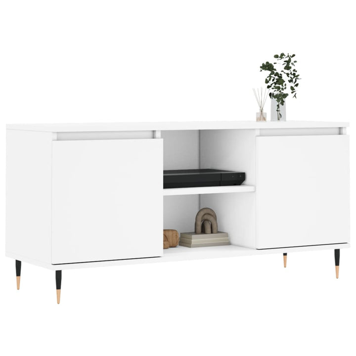 tv-bord 104x35x50 cm konstrueret træ hvid