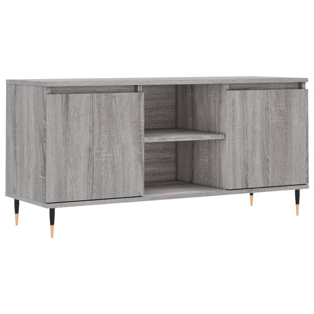 tv-bord 104x35x50 cm konstrueret træ grå sonoma-eg
