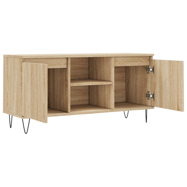tv-bord 104x35x50 cm konstrueret træ sonoma-eg