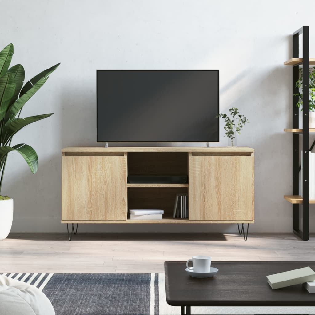tv-bord 104x35x50 cm konstrueret træ sonoma-eg