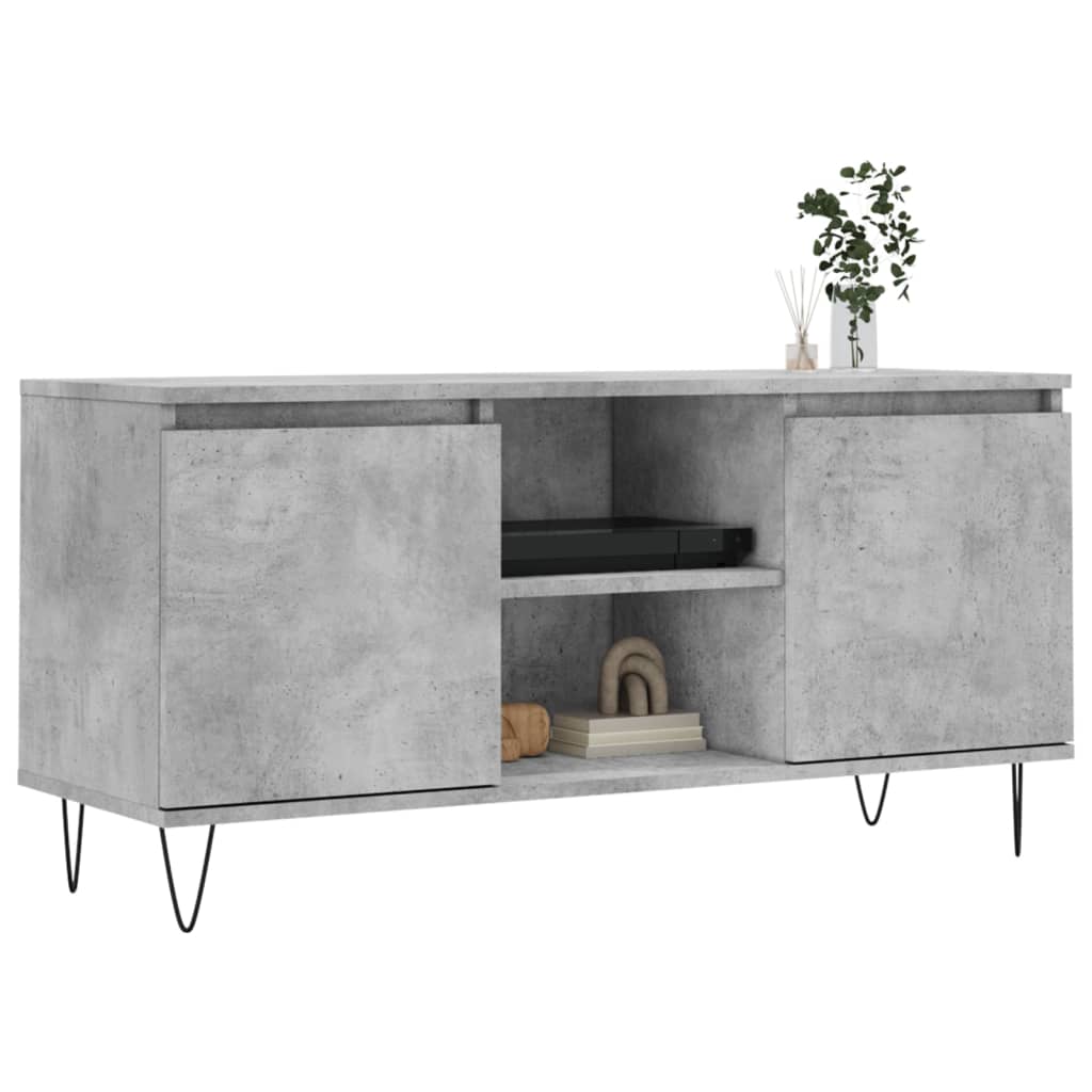 tv-bord 104x35x50 cm konstrueret træ betongrå
