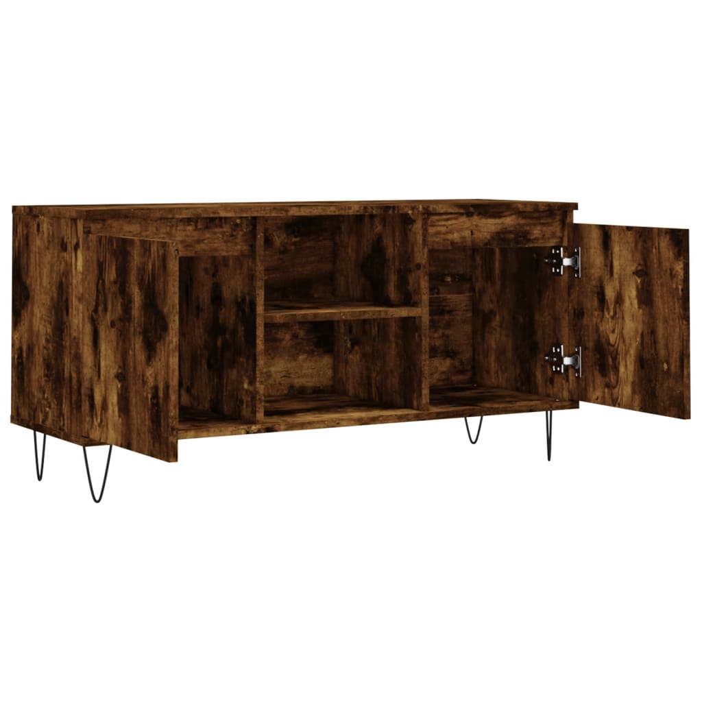 tv-bord 104x35x50 cm konstrueret træ røget egetræsfarve