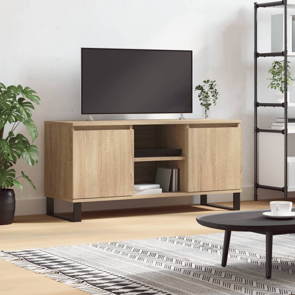tv-bord 104x35x50 cm konstrueret træ sonoma-eg