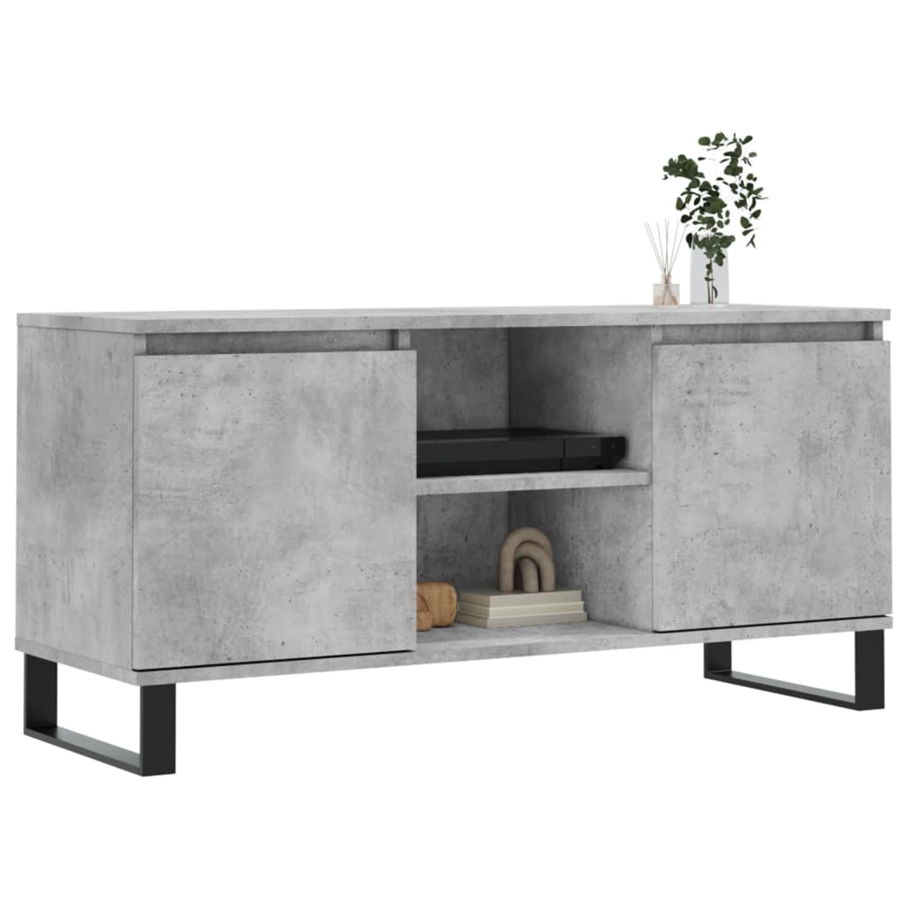 tv-bord 104x35x50 cm konstrueret træ betongrå