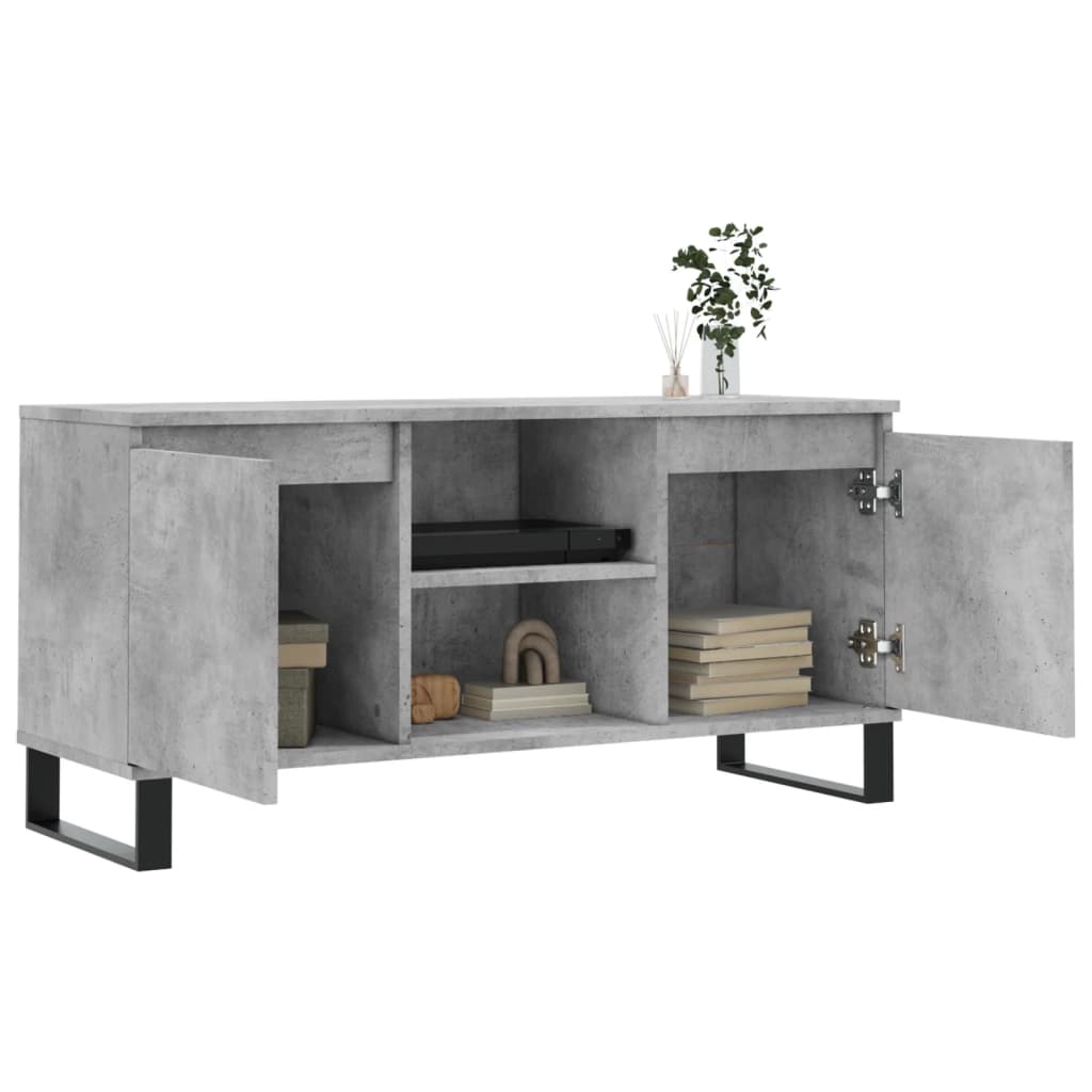 tv-bord 104x35x50 cm konstrueret træ betongrå