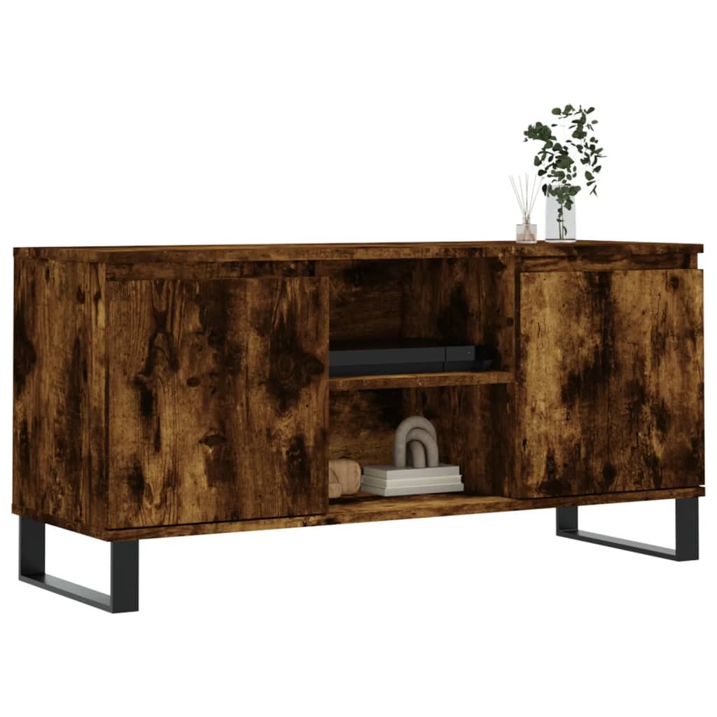 tv-bord 104x35x50 cm konstrueret træ røget egetræsfarve