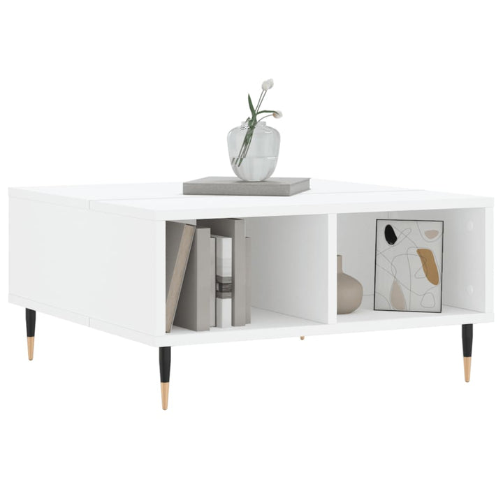 sofabord 60x60x30 cm konstrueret træ hvid