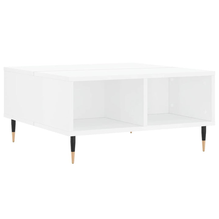 sofabord 60x60x30 cm konstrueret træ hvid højglans