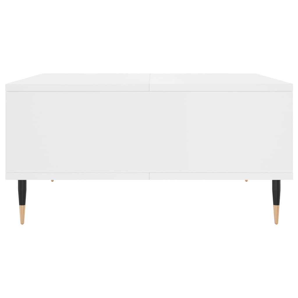 sofabord 60x60x30 cm konstrueret træ hvid højglans