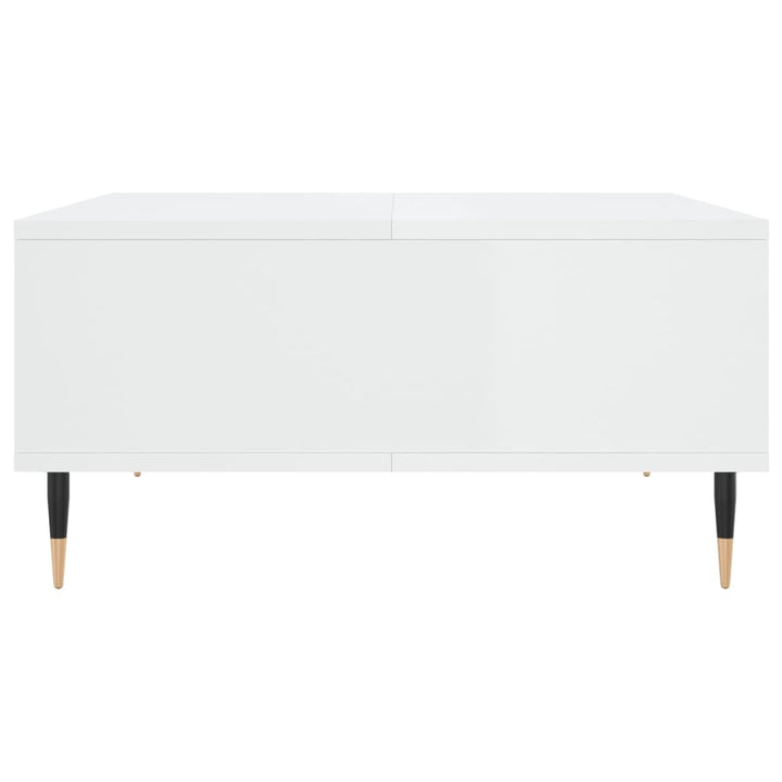sofabord 60x60x30 cm konstrueret træ hvid højglans