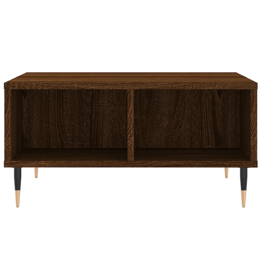 sofabord 60x60x30 cm konstrueret træ brun egetræsfarve